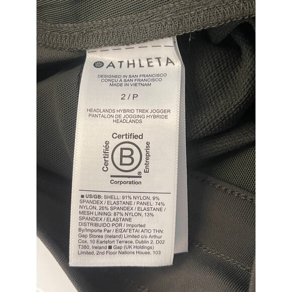 Athleta Headlands Hybrid Trek Jogger Green Travel Outdoors Size Womens 2P - Picture 8 of 9